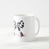 Mug Black White Cow Print Bow (Devant droit)