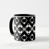 Mug Black & White Diamond Butterfly Pattern (Devant gauche)