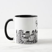 Mug Black & White Downtown City, gratte-ciels, nom (Gauche)