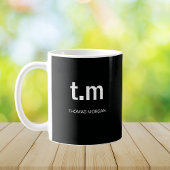 Mug Black & White Elegant Minimal Monogram Coffee