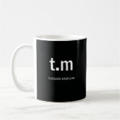 Mug Black & White Elegant Minimal Monogram Coffee (Gauche)