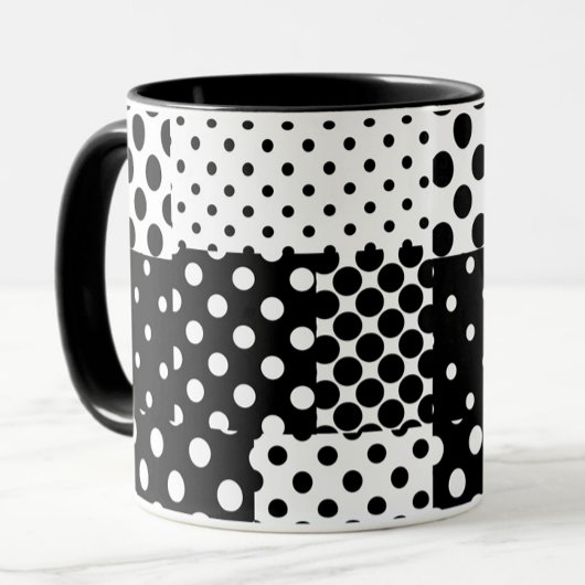 Mug Black White Fashion Polka Dots Style Design