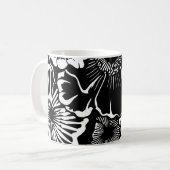 Mug Black White Floral Pattern Bold Botanical Aestheti (Devant gauche)