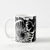 Mug Black White Floral Pattern Bold Botanical Aestheti (Gauche)