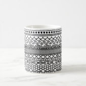 Mug Black & White Geometric Border Sampler Pattern (Centre)