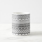 Mug Black & White Geometric Border Sampler Pattern (Centre)