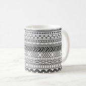 Mug Black & White Geometric Border Sampler Pattern (Devant droit)