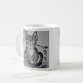 Mug Black & White Grey Alley Chat Oriental Design mign (Devant gauche)