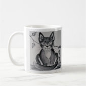 Mug Black & White Grey Alley Chat Oriental Design mign (Gauche)