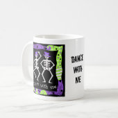 Mug Black White Halloween Skeleton Bones Danse (Devant gauche)