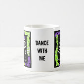 Mug Black White Halloween Skeleton Bones Danse (Centre)