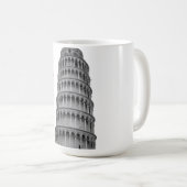 Mug Black White Leaning Tower of Pisa Italy (Devant droit)