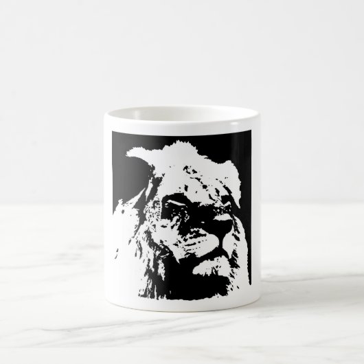 Mug Black & white lion pop art (Centre)