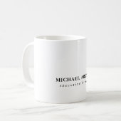 Mug Black White Minimalist Simple Plain Own Name (Devant gauche)