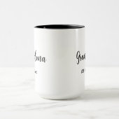 Mug Black White Mom Established Year New Grandma Gift (Centre)
