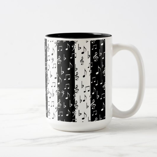 Mug Black & White Musical Stripes (Droit)