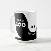 Mug Black White Orange Peek a Boot Ghosts Halloween (Devant gauche)