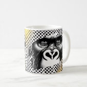 Mug Black White Pop Art Gorilla (Devant droit)