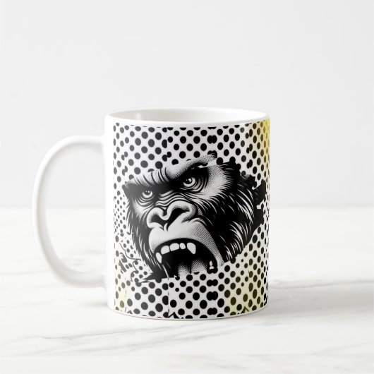 Mug Black White Pop Art Gorilla (Gauche)