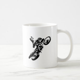 Mug Black White Pop Art Motocross Motorcyle Sport