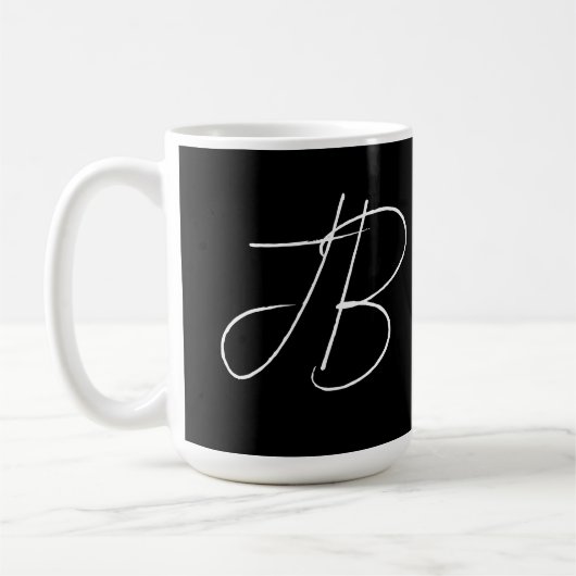 Mug Black White Red Handwriting Monogramme Ajouter un  (Gauche)