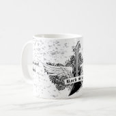 Mug Black white Rock étoile guitare électrique ailes m (Devant gauche)