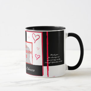 Mug Black white rouge moderne amour cadre photo