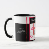 Mug Black white rouge moderne amour cadre photo (Gauche)