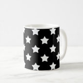 Mug Black White Stars Motif Décor (Devant droit)