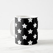 Mug Black White Stars Motif Décor (Devant gauche)