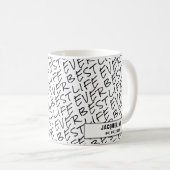 Mug Black White Texte Meilleure vie jamais personnalis (Devant droit)