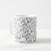 Mug Black White Texte Meilleure vie jamais personnalis (Devant gauche)
