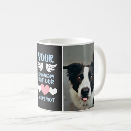 Mug Black Wings Ready Hearts Not Pet Memorial 2 Photos (Devant droit)