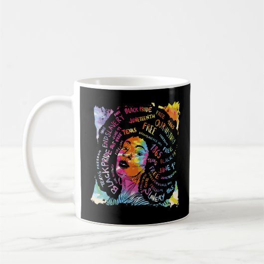 Mug Black Woman Afro Melanin Fierté Black History Mois (Gauche)