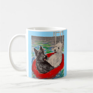Mug Blackie et Whitie sur un radeau