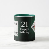 Mug Blackjack 21 points Bon anniversaire (Centre)