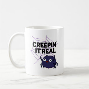 Mug Blague drôle d'araignée Halloween Creepin It Real