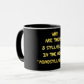 Mug Blague orthographique drôle de 5 syllabes (Devant gauche)