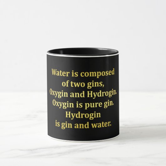 Mug Blague sur l'eau et le gin drôle (Centre)