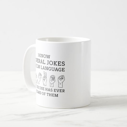 Mug Blagues sur la langue des signes (Devant gauche)
