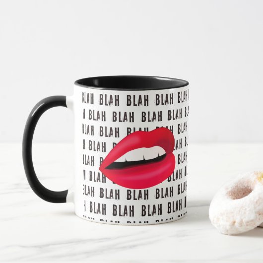 Mug "Blah Blah Blah" Bouches chaudes Pop-Art (Avec donut)