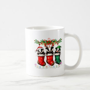 Mug Blaireau à chaussettes de Noël éclaire Badge de mi