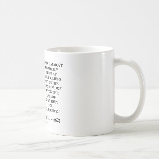 Mug Blaise Pascal arrivent à la base de croyances (Droite)