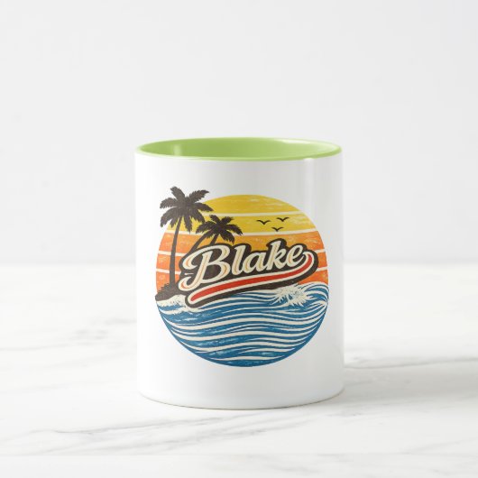Mug Blake Retro Sunset Name Design (Centre)