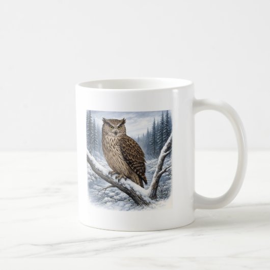 Mug Blakiston’s Fish Owl in Winter Forest –  (Droite)