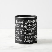Mug Blanc ABIGAIL Nom Sur Noir (Centre)