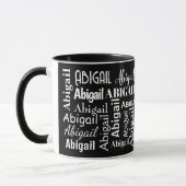 Mug Blanc ABIGAIL Nom Sur Noir (Gauche)