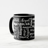 Mug Blanc ABIGAIL Nom Sur Noir (Devant gauche)