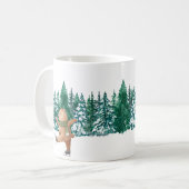 Mug blanc aquarelle verte robe forêt verte (Devant gauche)