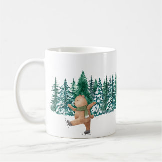 Mug blanc aquarelle verte robe forêt verte